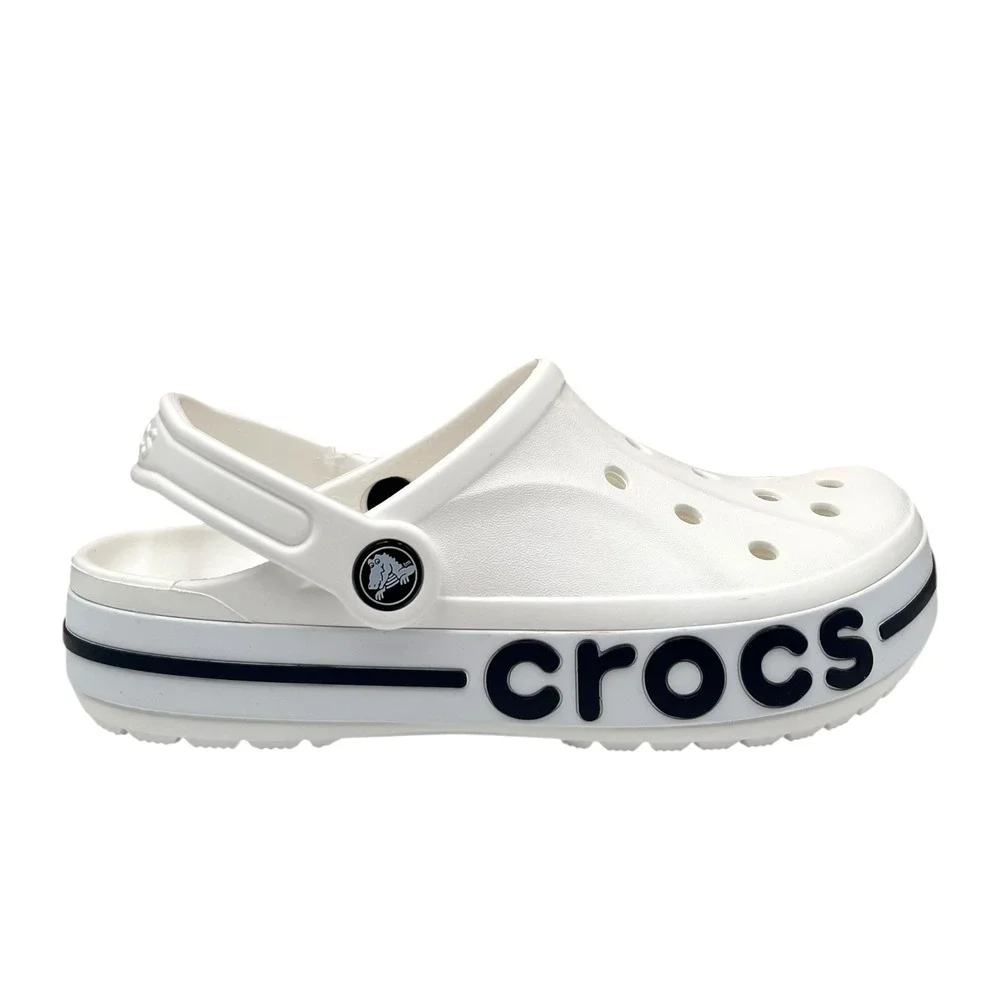 Crocs Bayaband Mens Slip-on Clog Size 8 White Navy Water‎ Friendly Lightweight